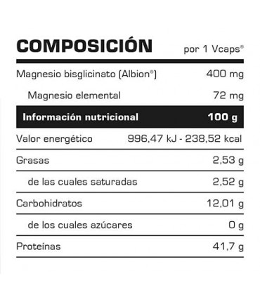 MAGNESIUM BISGLYCINATE 400MG - 60 CÁPS.