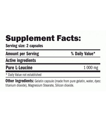L-LEUCINE PURE 1000MG - 120 CAPS