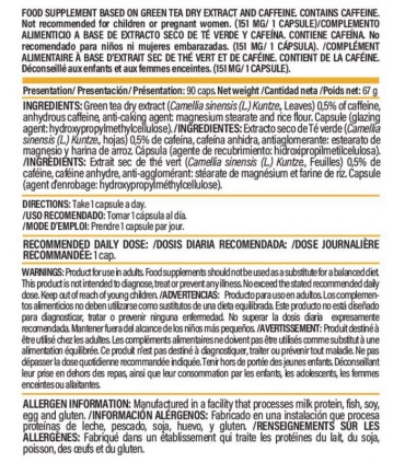 GREEN TEA EXTRACT + CAFFEINE 90 CAPS